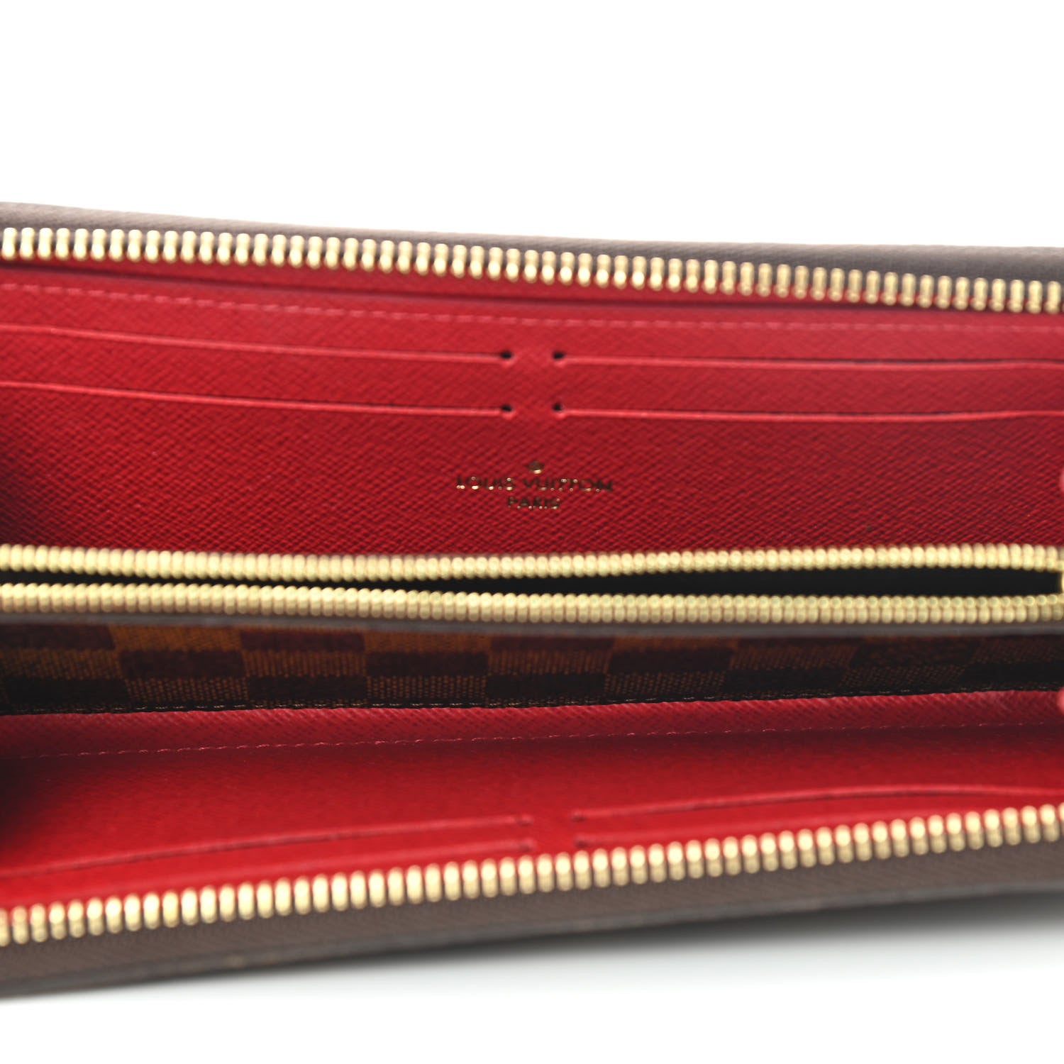 Louis Vuitton Damier Ebene Clemence Wallet Cherry 6 of 9