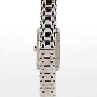 Cartier 18K White Gold Diamond Bezel 19mm Tank Americaine Quartz Watch 4 of 10