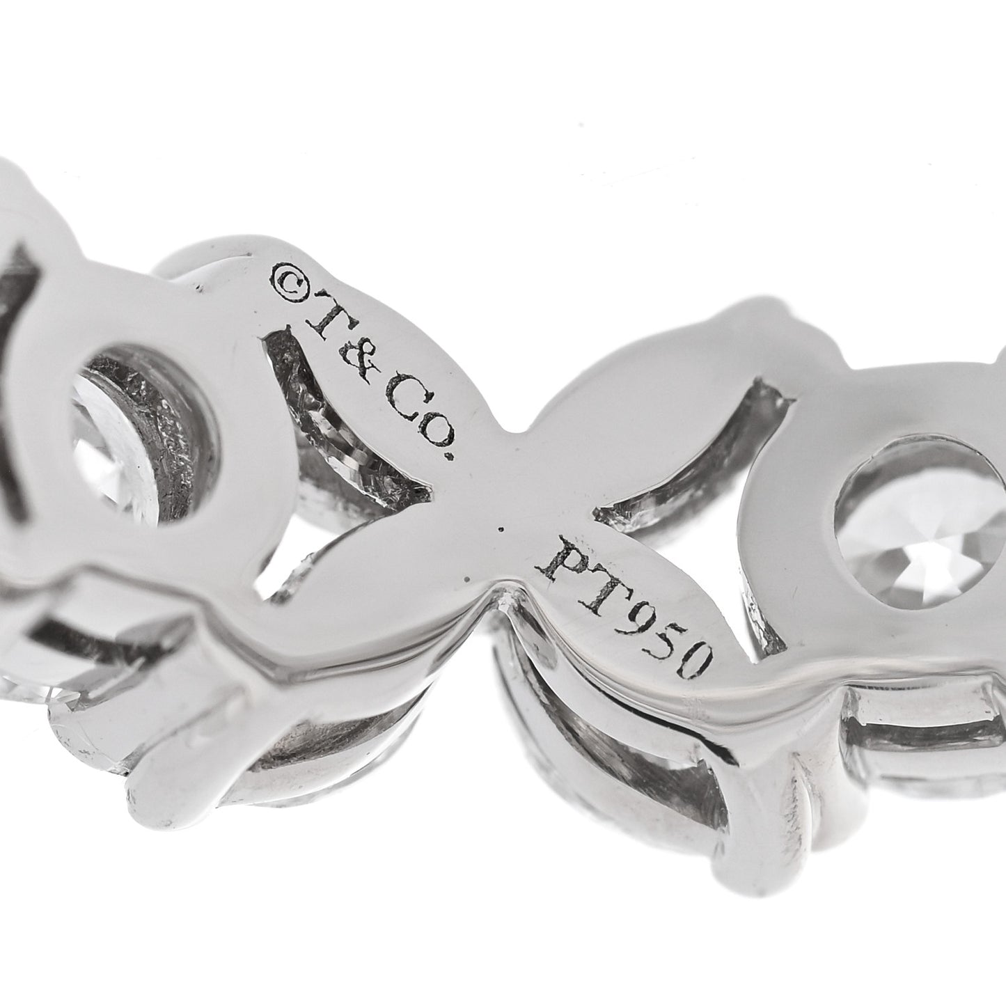 Platinum Diamond Victoria Alternating Band Ring 51 5.75