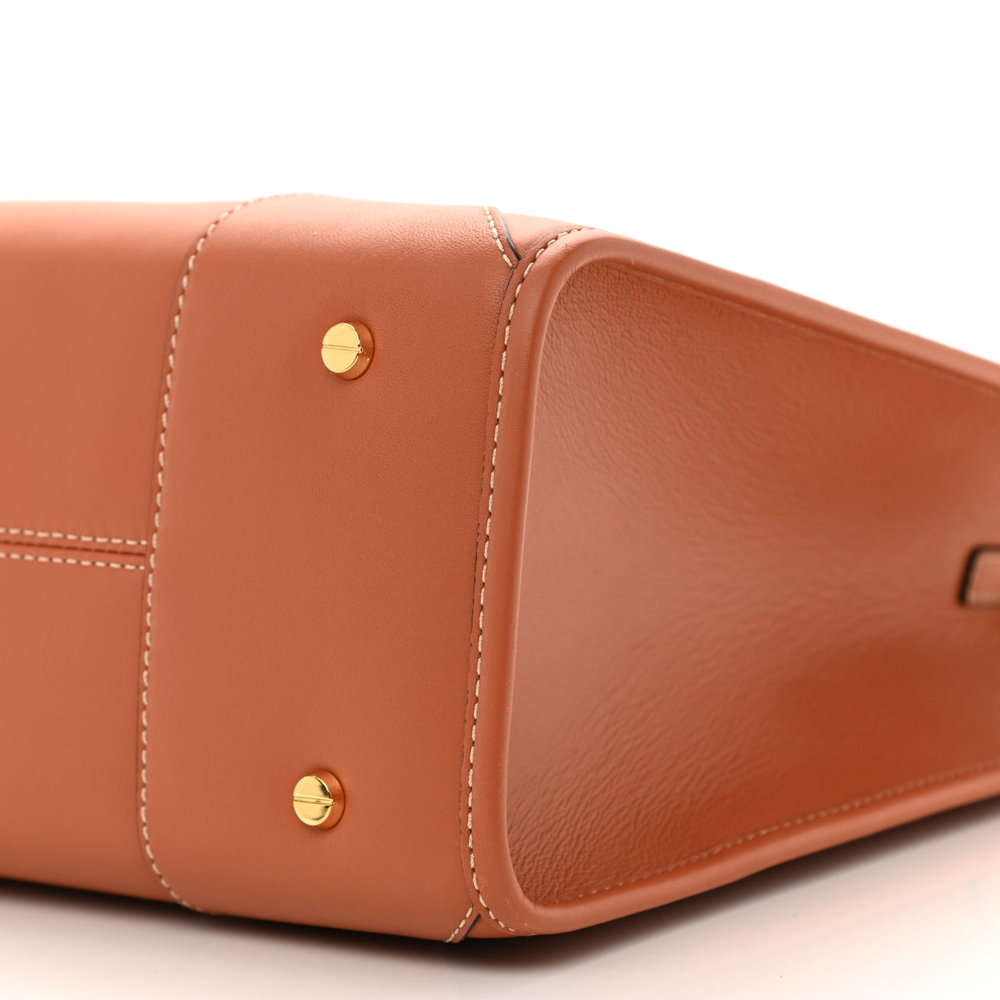 Calfskin Logo Large Tote Cognac