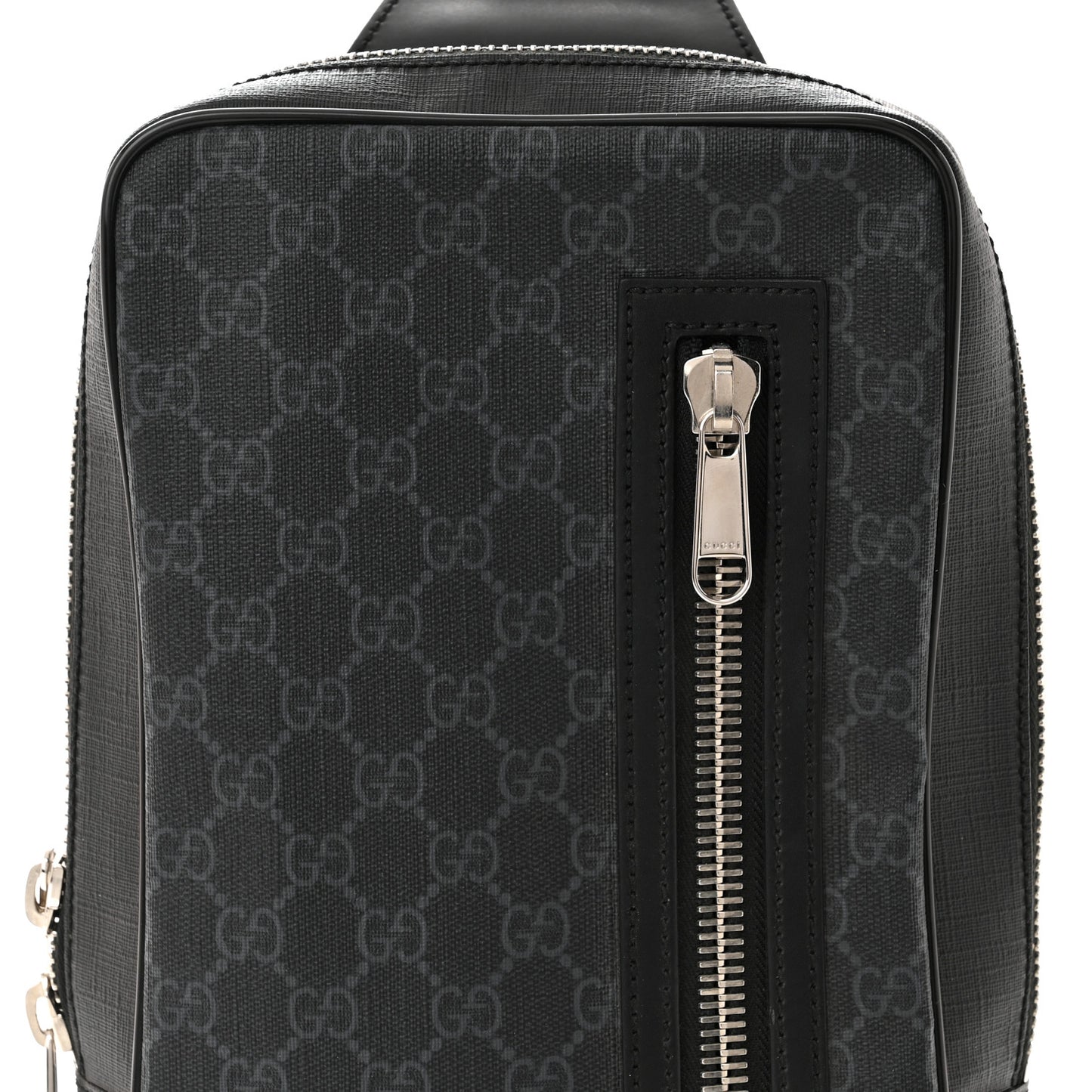 GG Supreme Monogram Web Belt Bag Black Grey