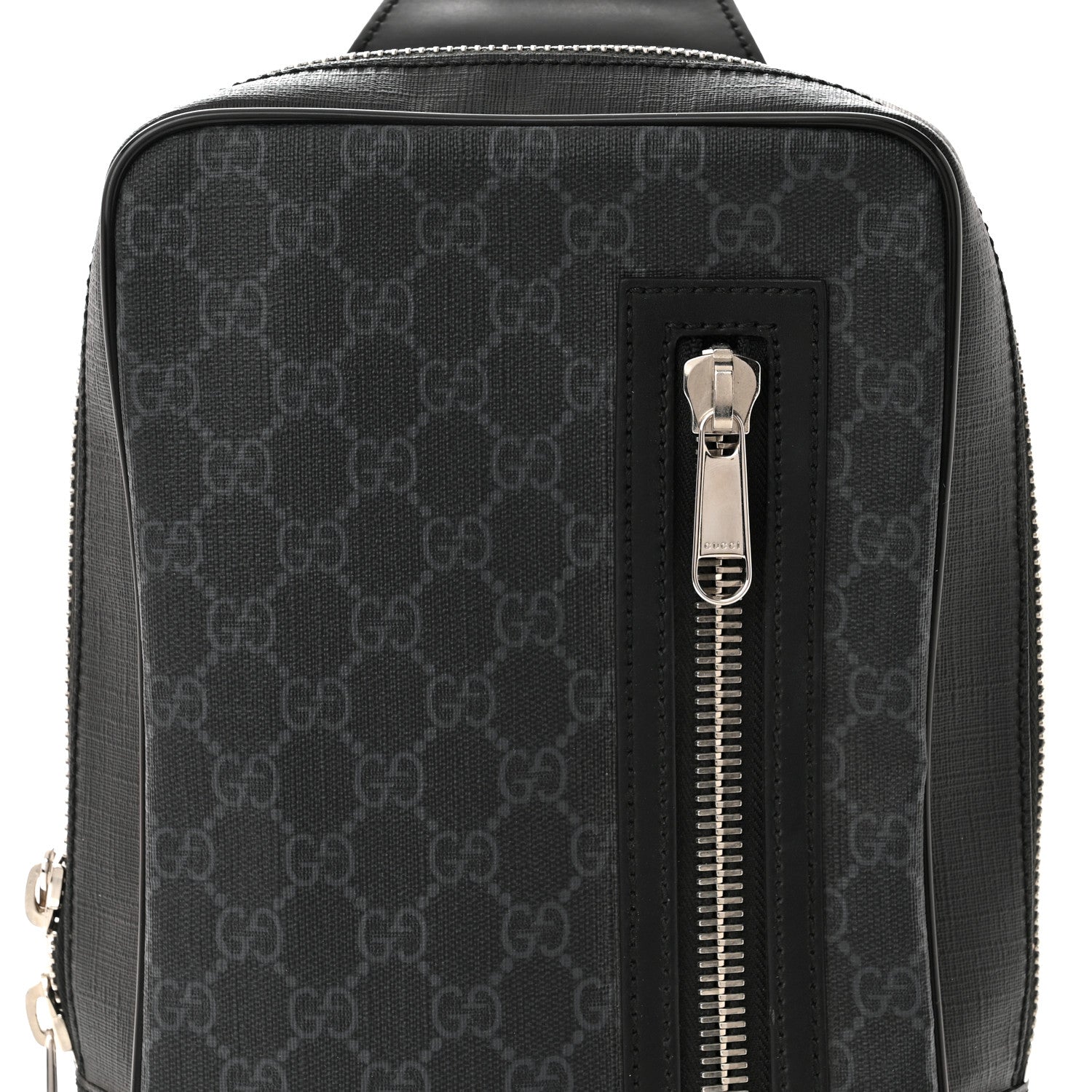 Gucci GG Supreme Monogram Web Belt Bag Black Grey 8 of 12