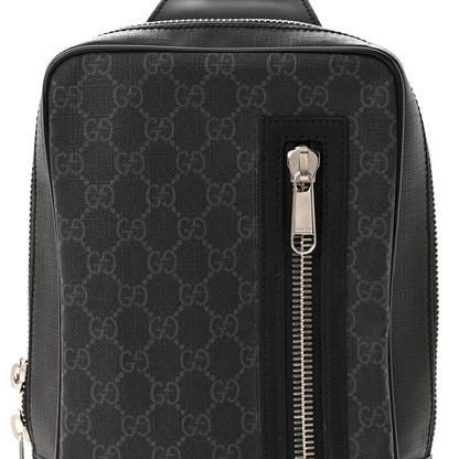 Gucci GG Supreme Monogram Web Belt Bag Black Grey 8 of 12