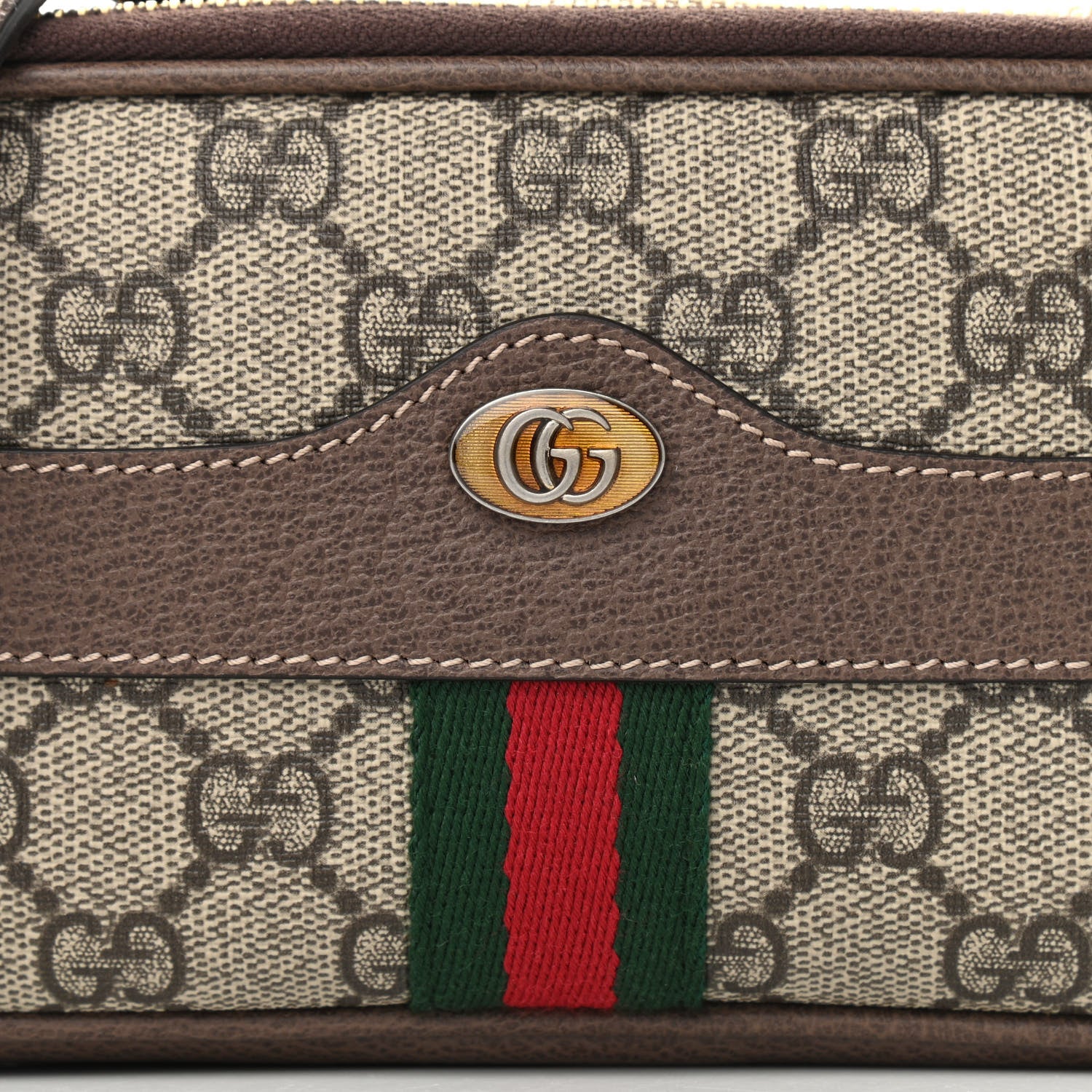 Gucci GG Supreme Monogram Web Mini Ophidia GG Bag Brown 10 of 14