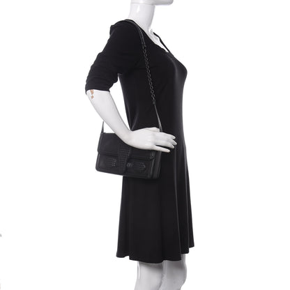 Bottega Veneta Nappa Micro Intreccio Shoulder Bag Black 2 of 12