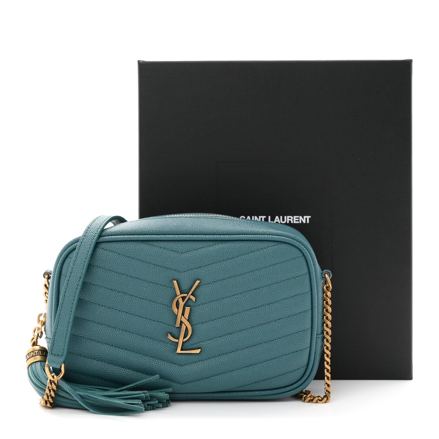 Grain De Poudre Matelasse Monogram Mini Lou Camera Bag Blue Vert