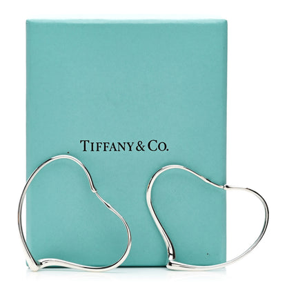 Tiffany Sterling Silver Large Elsa Peretti Open Heart Hoop Earrings 5 of 5