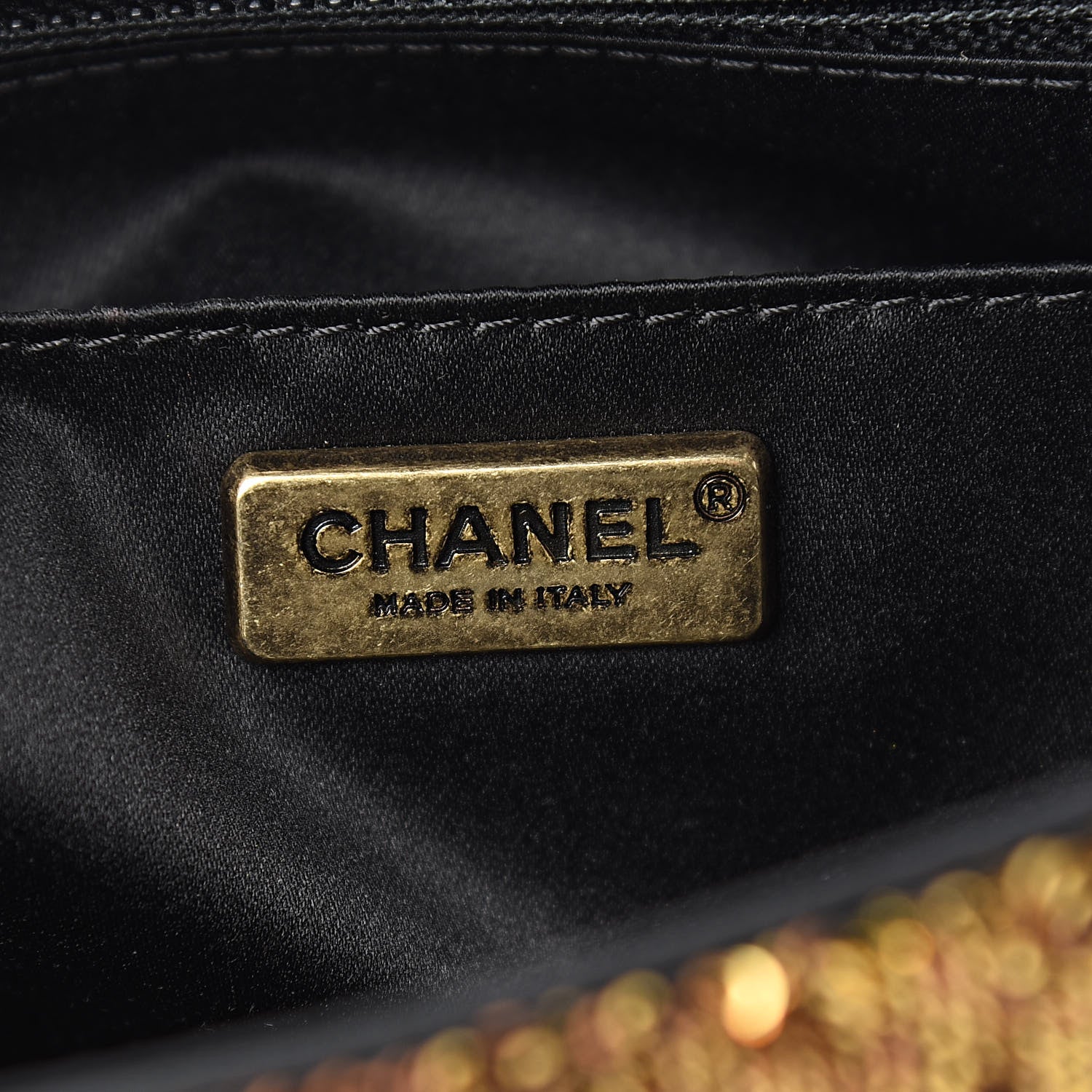 Chanel Sequin Medium Single Flap Silver Gold 6 of 10
