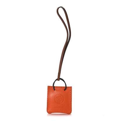 Hermes Milo Lambskin Swift Shopping Bag Charm Feu Gold 1 of 5