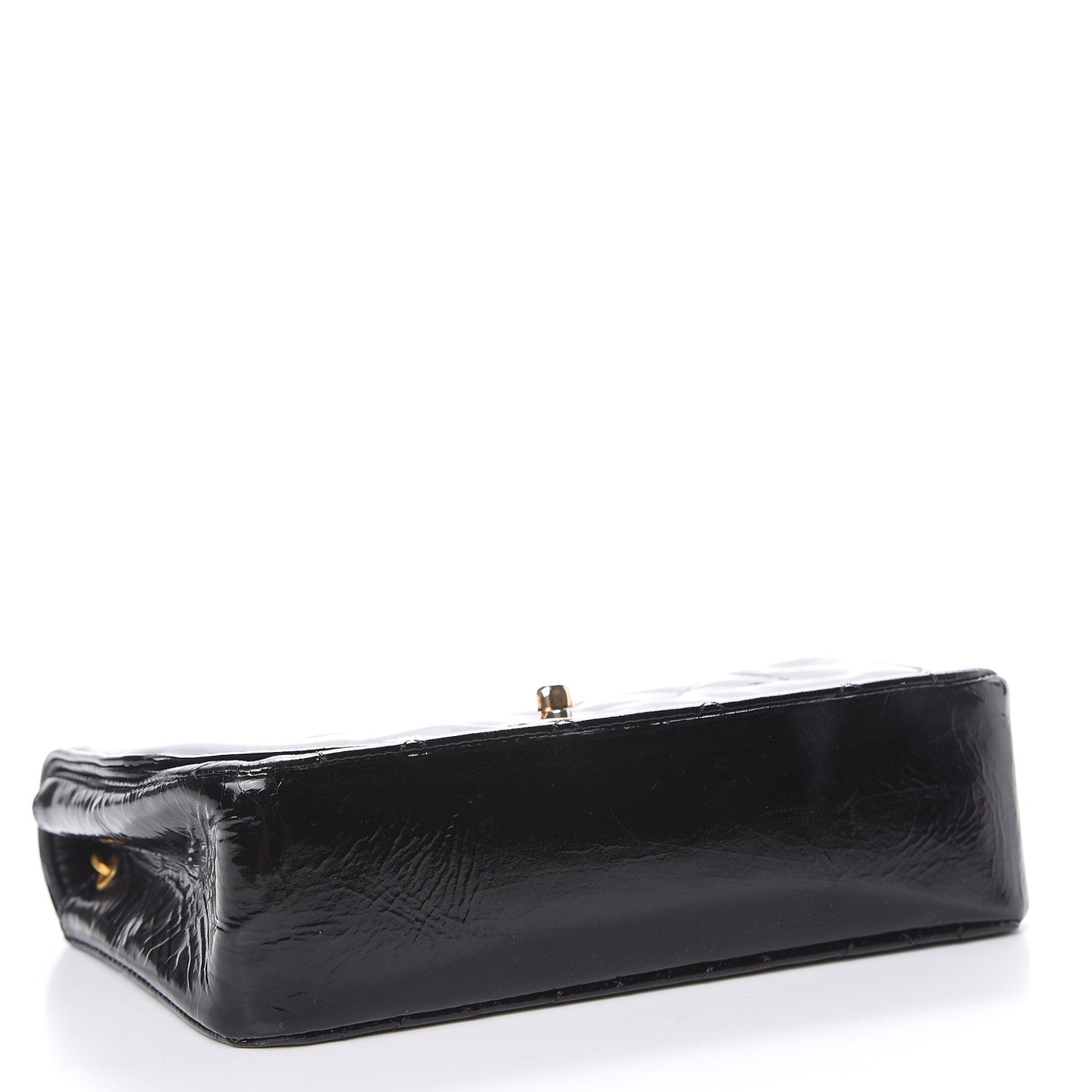 Patent Quilted Extra Mini Rectangular Flap Black