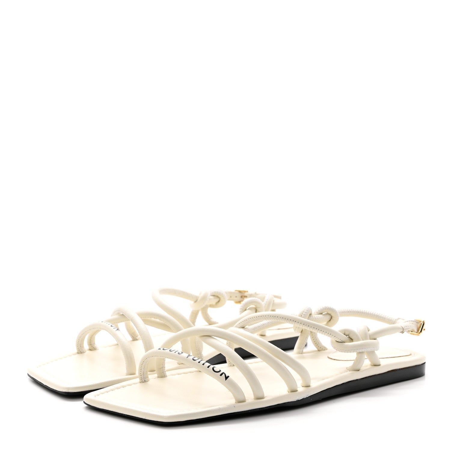 Louis Vuitton Lambskin Nova Flat Sandals 38.5 White 3 of 12