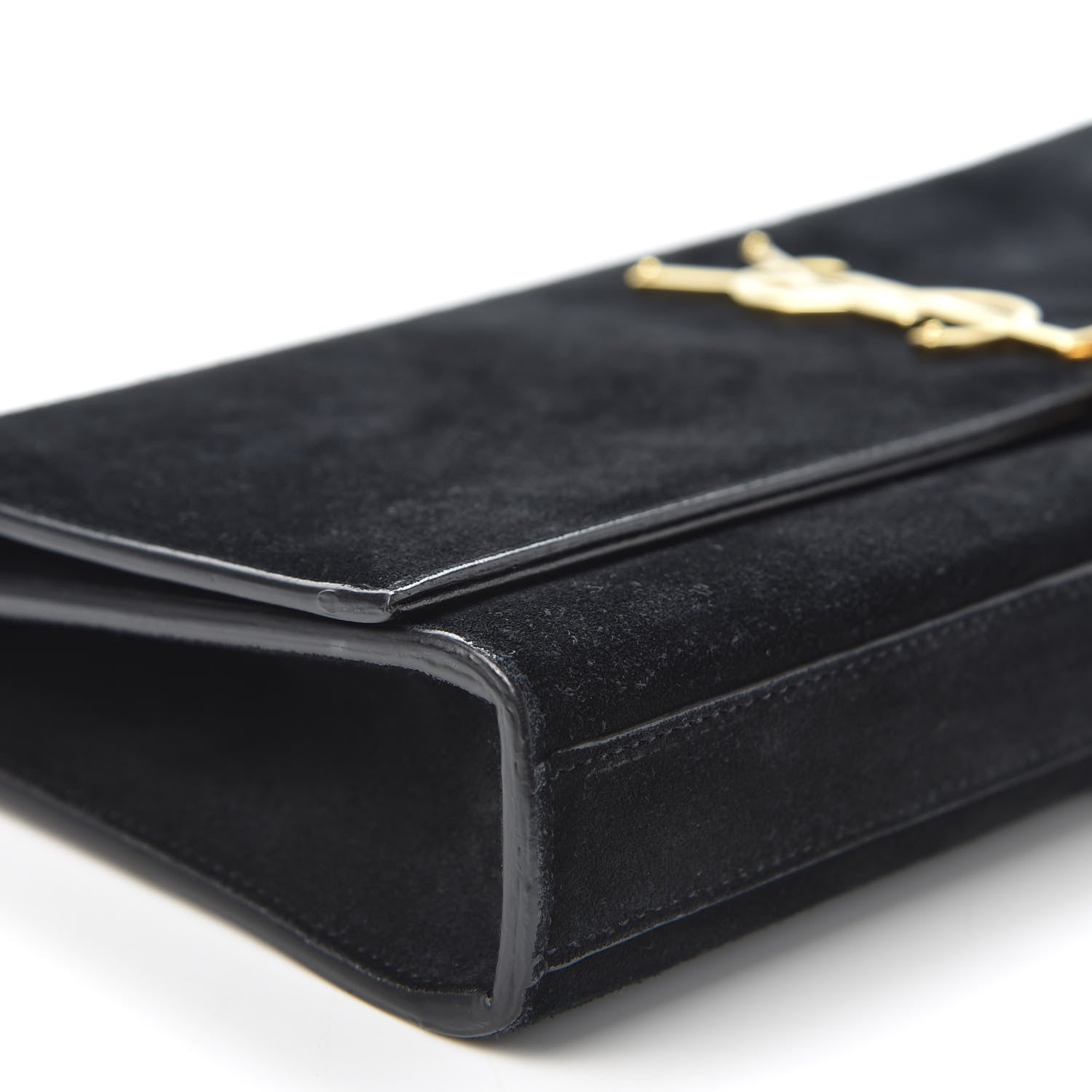 Saint Laurent Velvet Classic Monogram Tassel Clutch Black 5 of 10