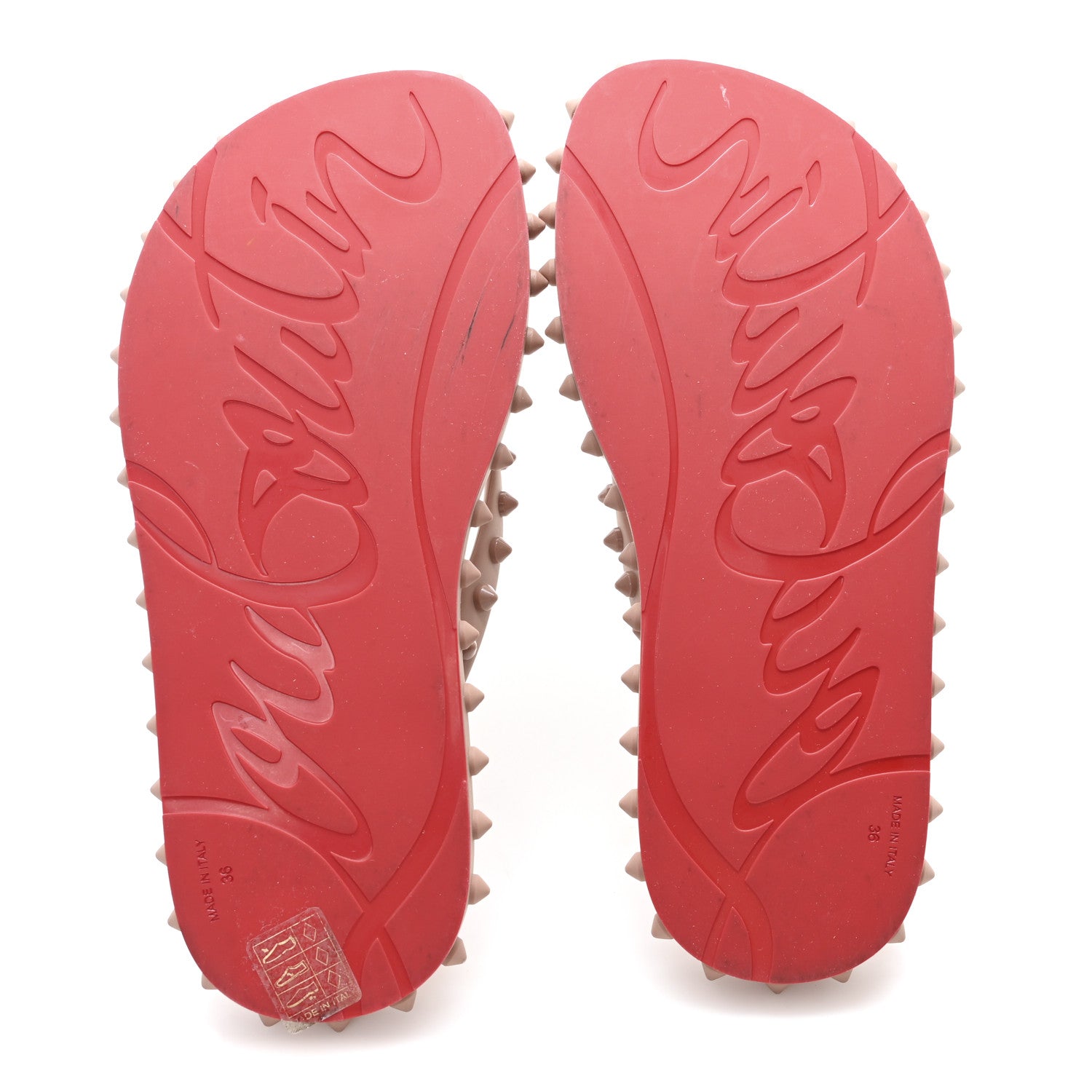 Christian Louboutin Rubber Spike Super Loubi Donna Flip Flop 36 Romance 6 of 7