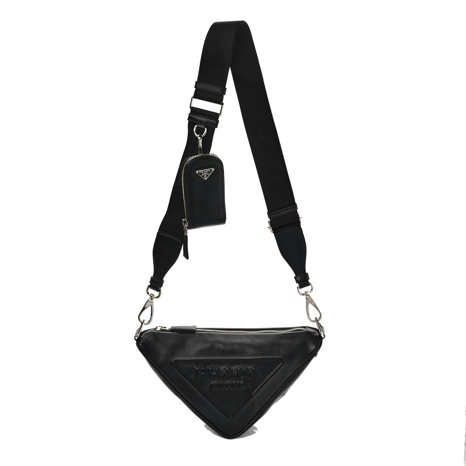 Prada Grace Lux Triangle Shoulder Bag Black 1 of 10