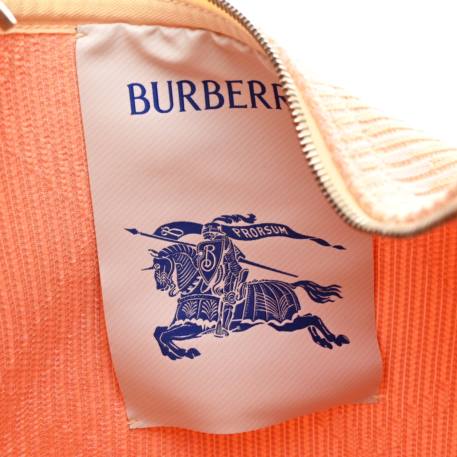 Burberry Canvas Knitted Check Medium Peg Duffle Bag Sherbert 6 of 11