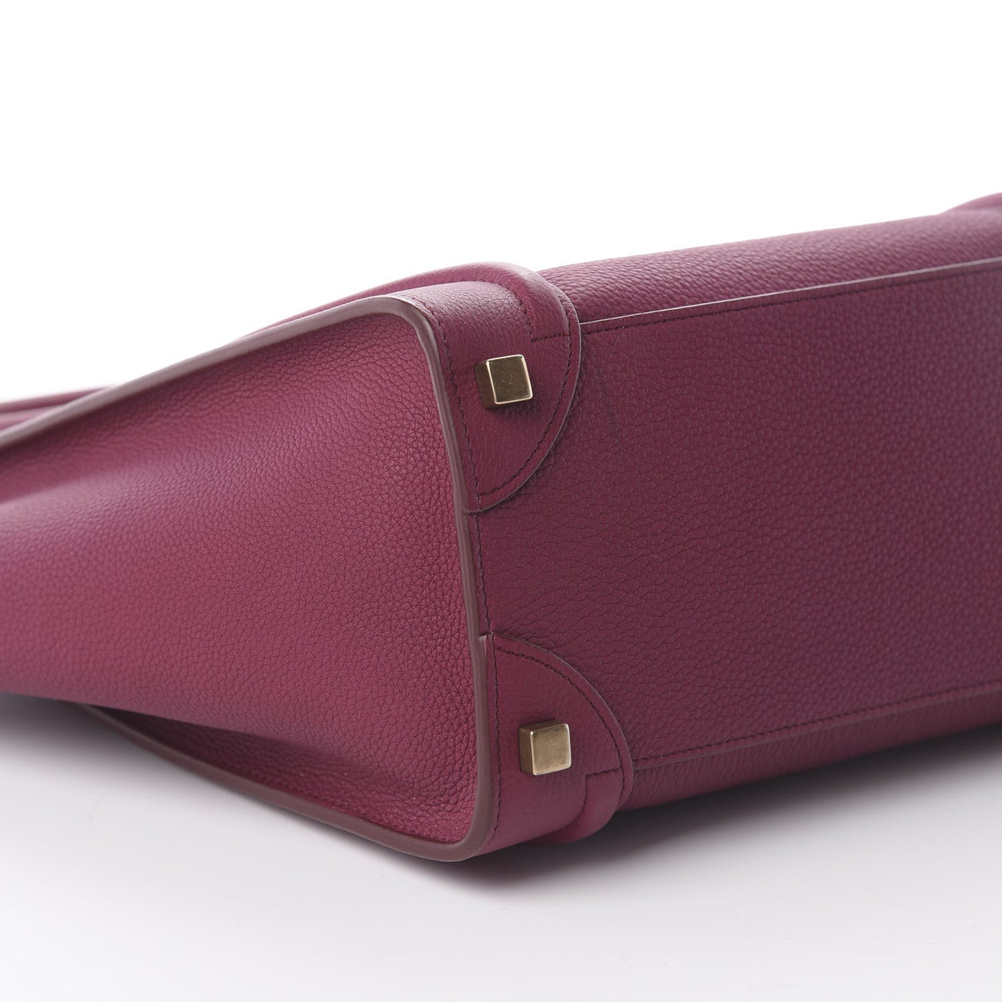 Baby Drummed Calfskin Micro Luggage Plum