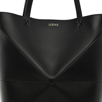 Loewe Shiny Calfskin Medium Puzzle Fold Tote Black 8 of 12