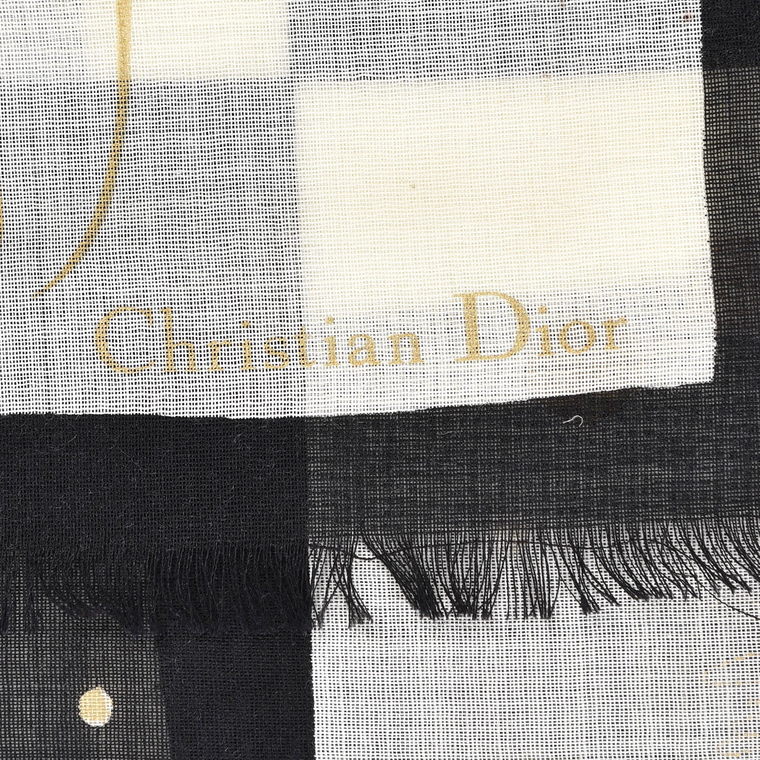 Christian Dior Wool Silk Star Signs Constellation Scarf Black 8 of 10