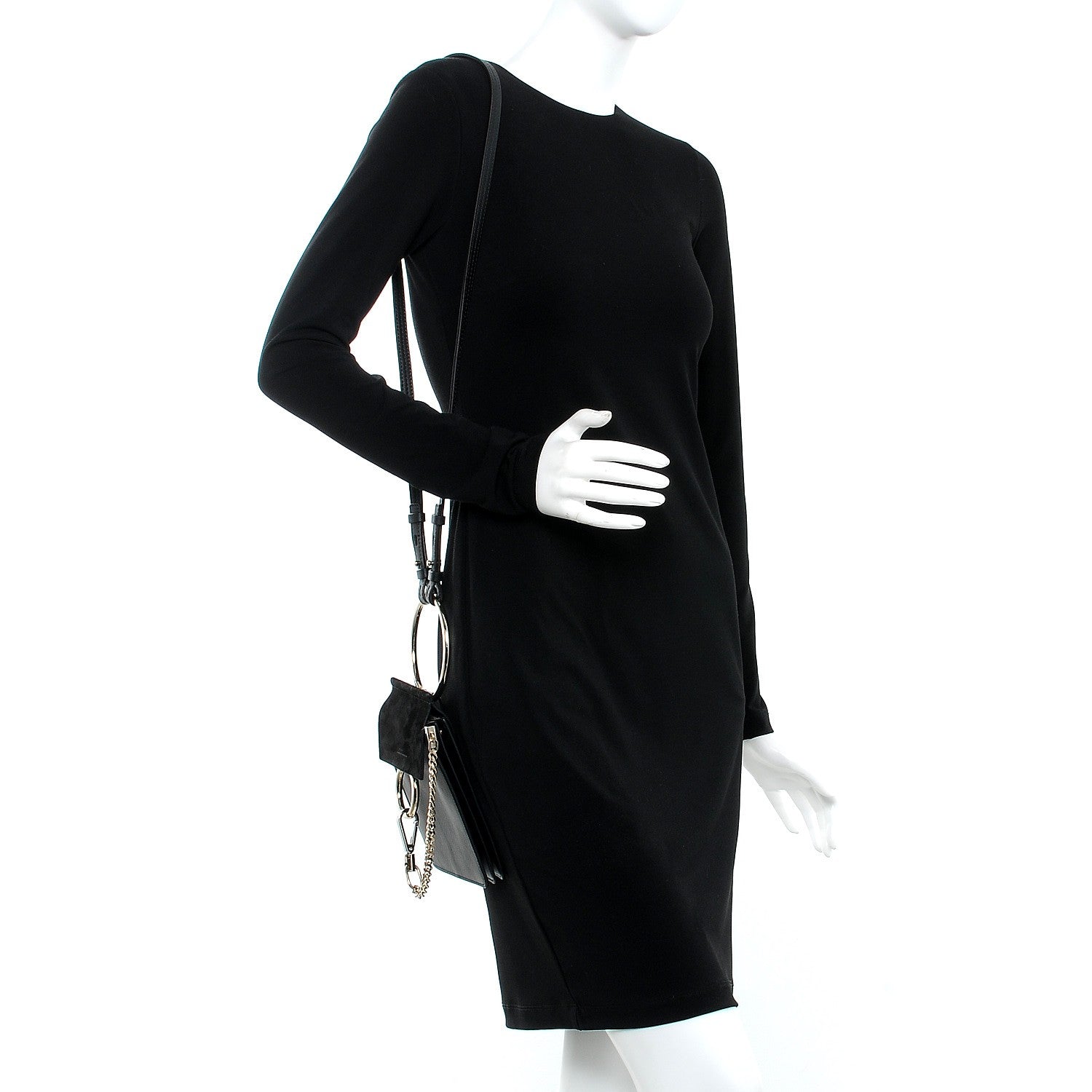 Chloe Suede Calfskin Mini Faye Bracelet Bag Black 2 of 7