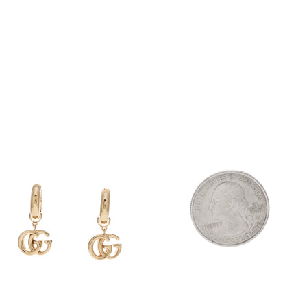 Gucci 18K Yellow Gold Running G Drop Hoop Earrings 2 of 5