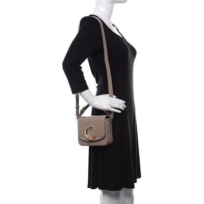 Chloe Shiny Calfskin Suede Mini C Double Carry Motty Grey 2 of 10