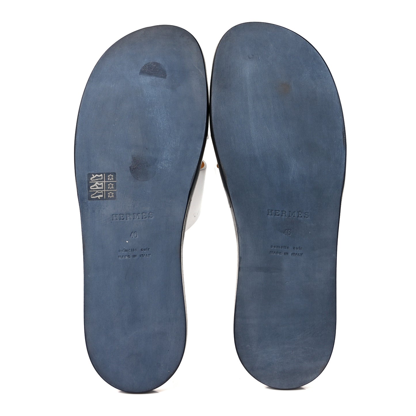 Calfskin Mens Izmir Sandals 46 White