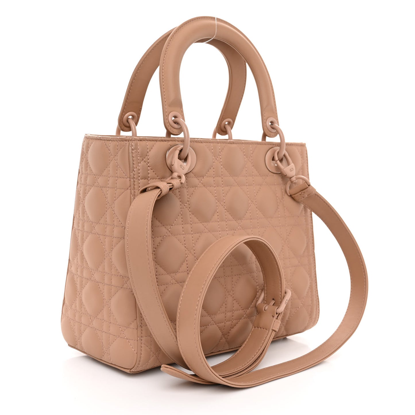 Ultra Matte Calfskin Cannage Medium Lady Dior Beige