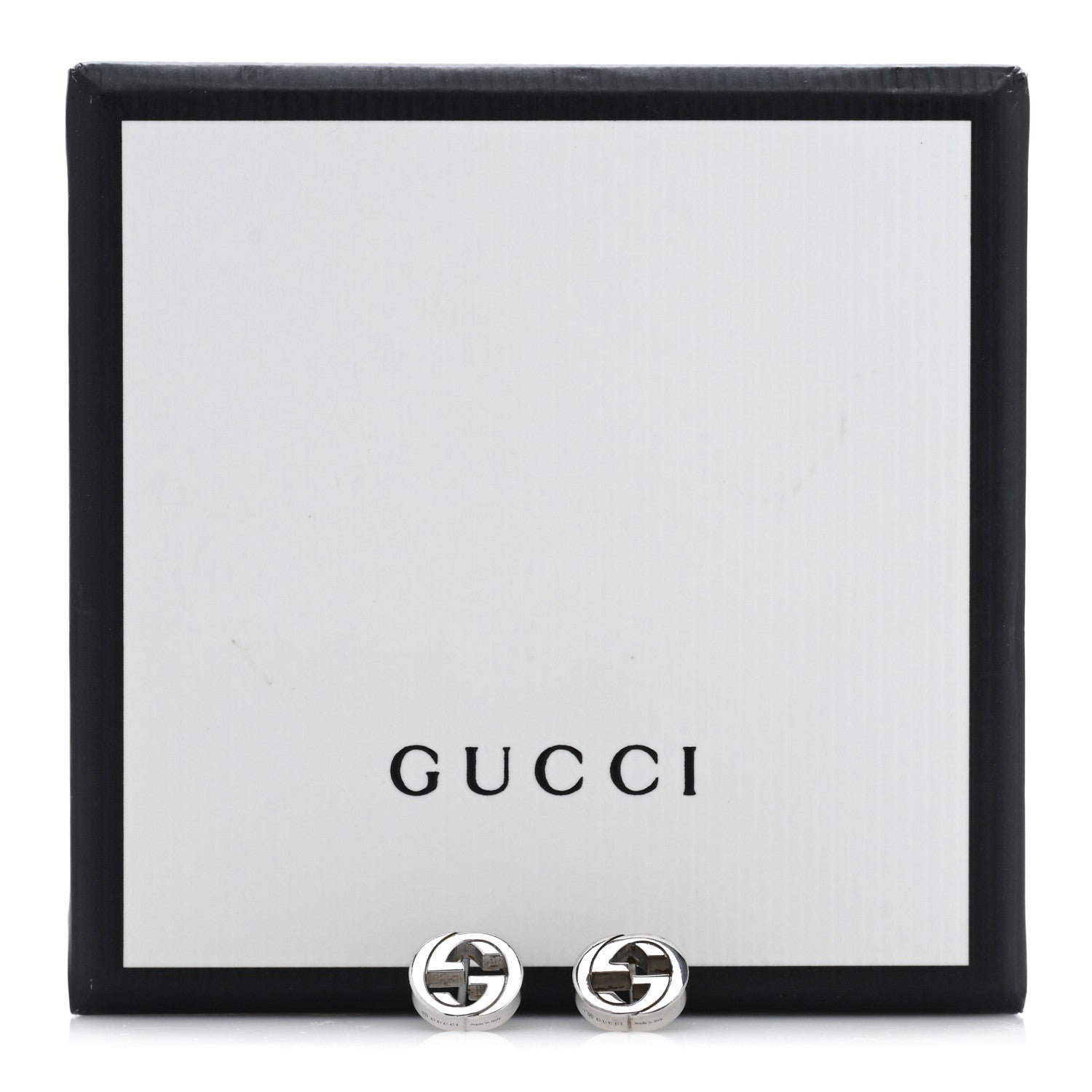 Gucci Sterling Silver Interlocking GG Stud Earrings 5 of 5