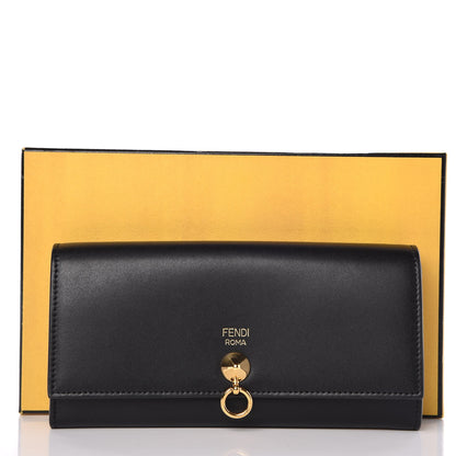 Fendi Vitello Liberty Century Lucido By The Way Continental Wallet On Chain Black 9 of 9