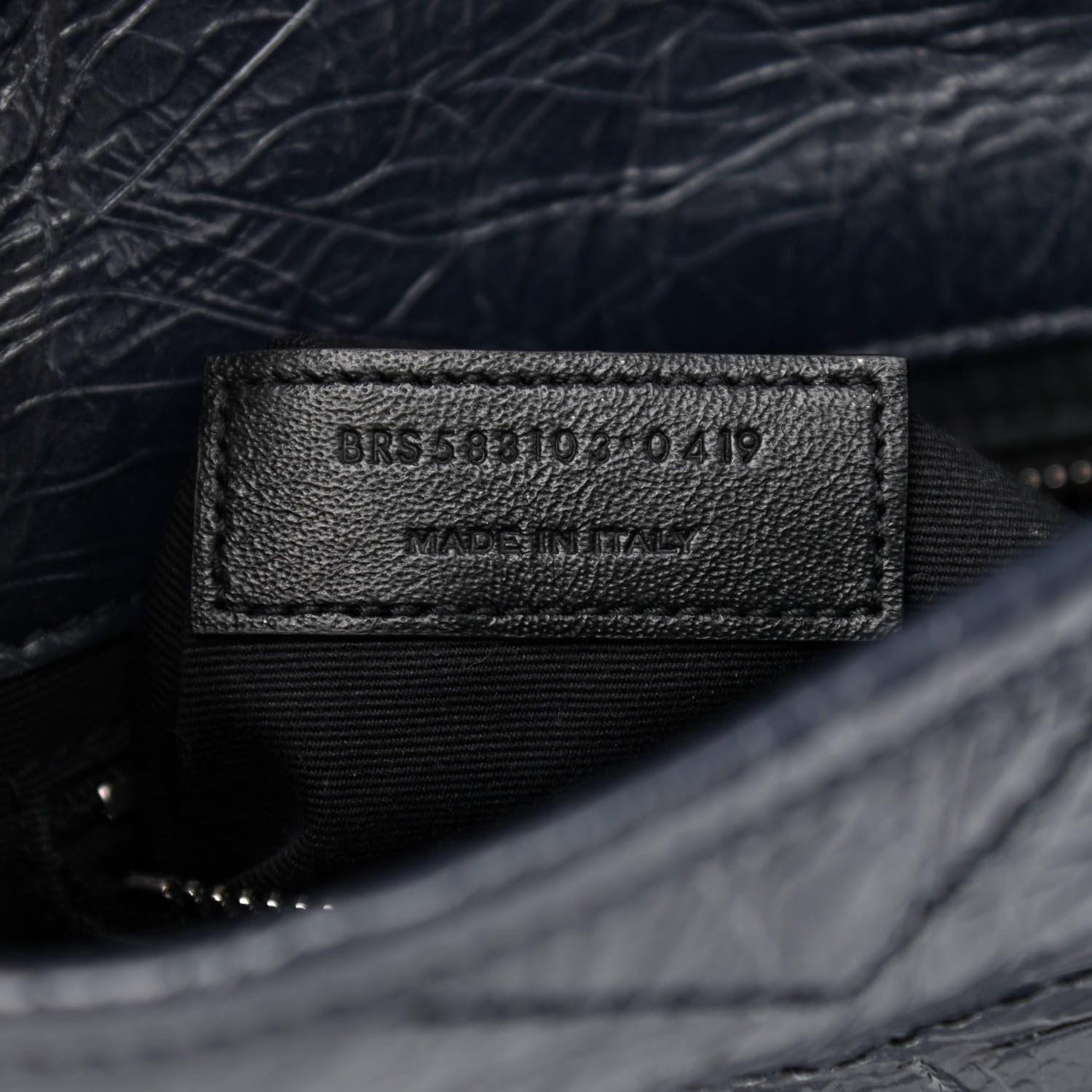 Saint Laurent Crinkled Calfskin Matelasse Monogram Niki Chain Wallet Deep Marine 6 of 10