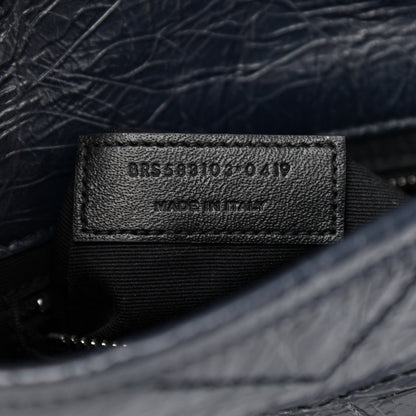 Saint Laurent Crinkled Calfskin Matelasse Monogram Niki Chain Wallet Deep Marine 6 of 10