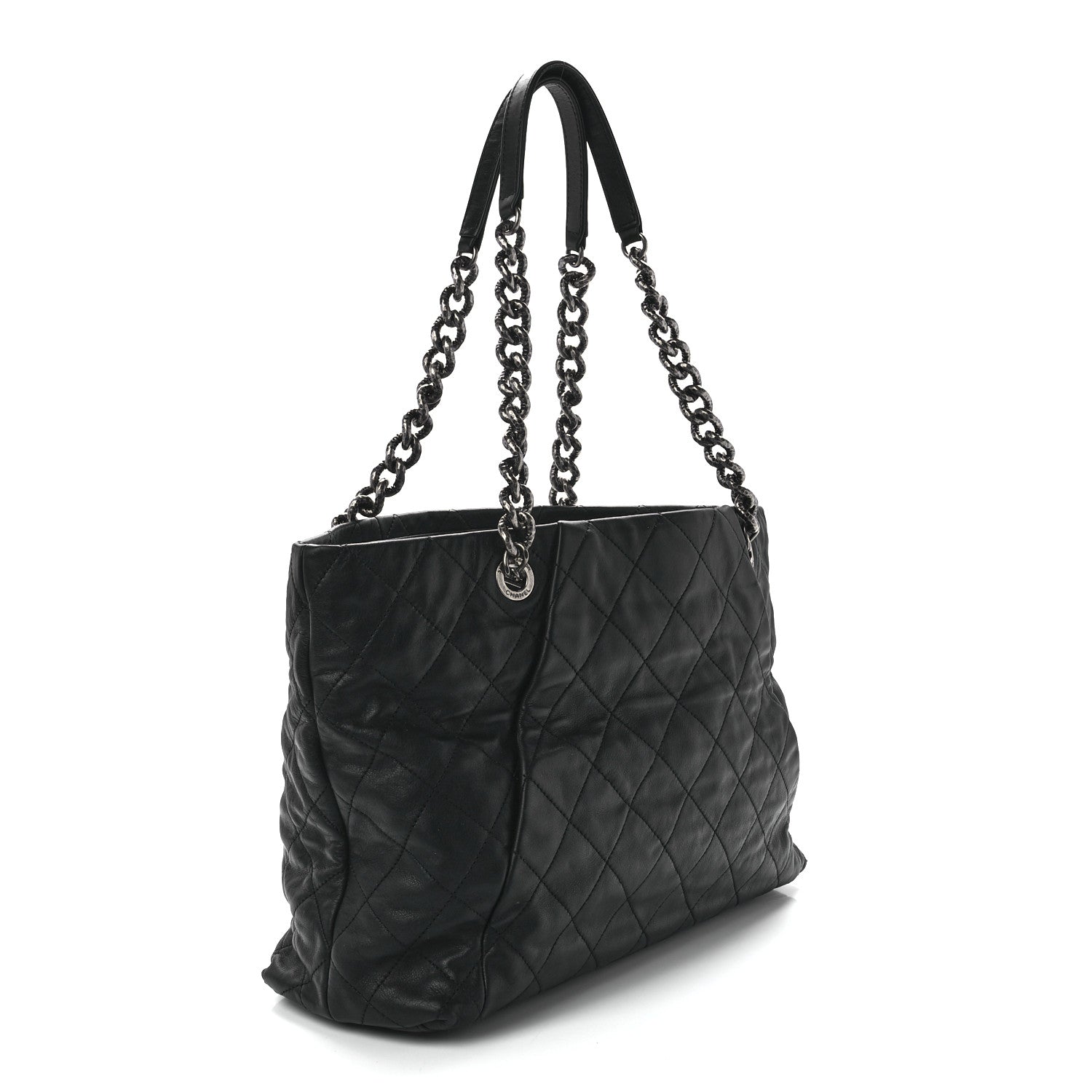 Chanel Calfskin Quilted Large Coco Pleats Tote Black 2 of 10