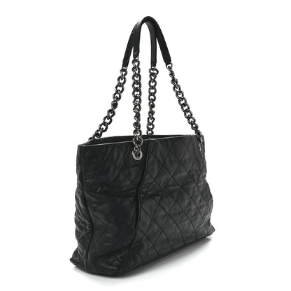 Chanel Calfskin Quilted Large Coco Pleats Tote Black 2 of 10