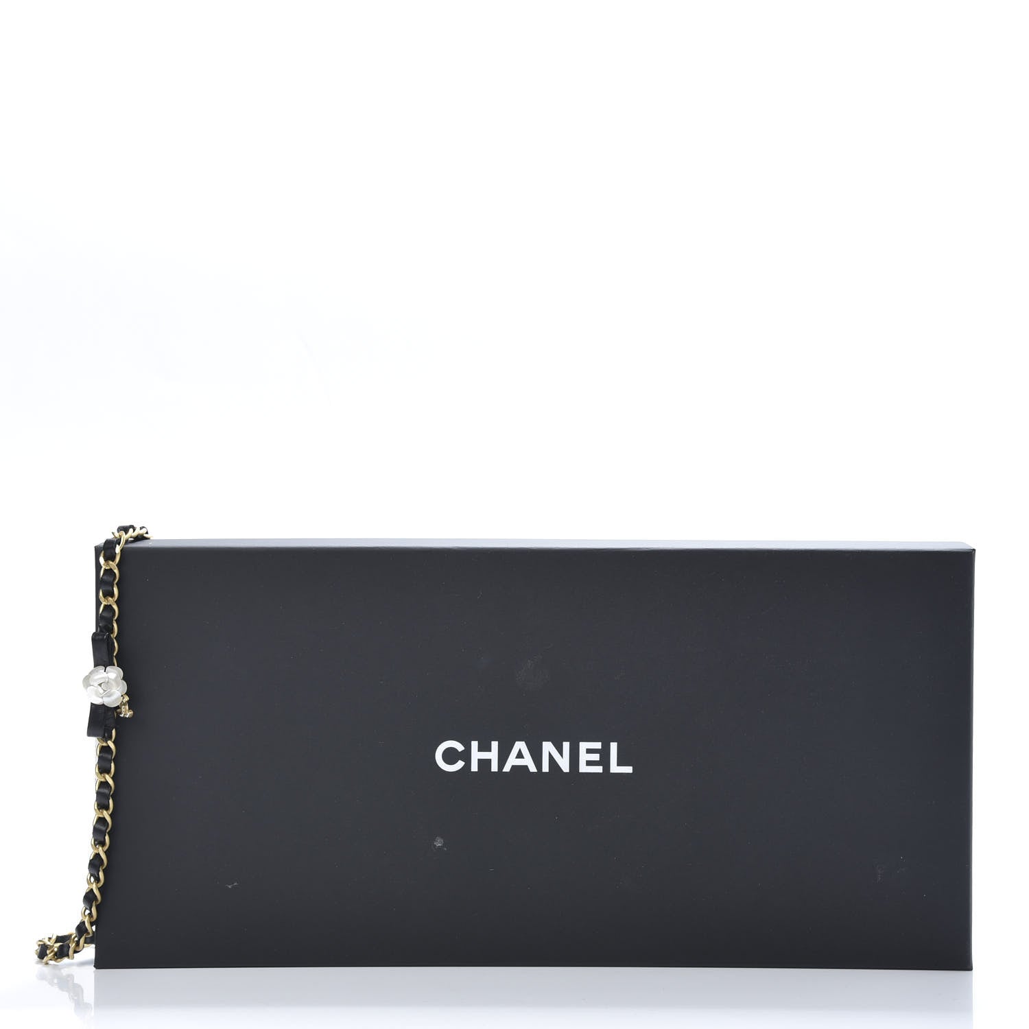 Chanel Calfskin Crystal Chain Camellia Belt Black Gold 4 of 4