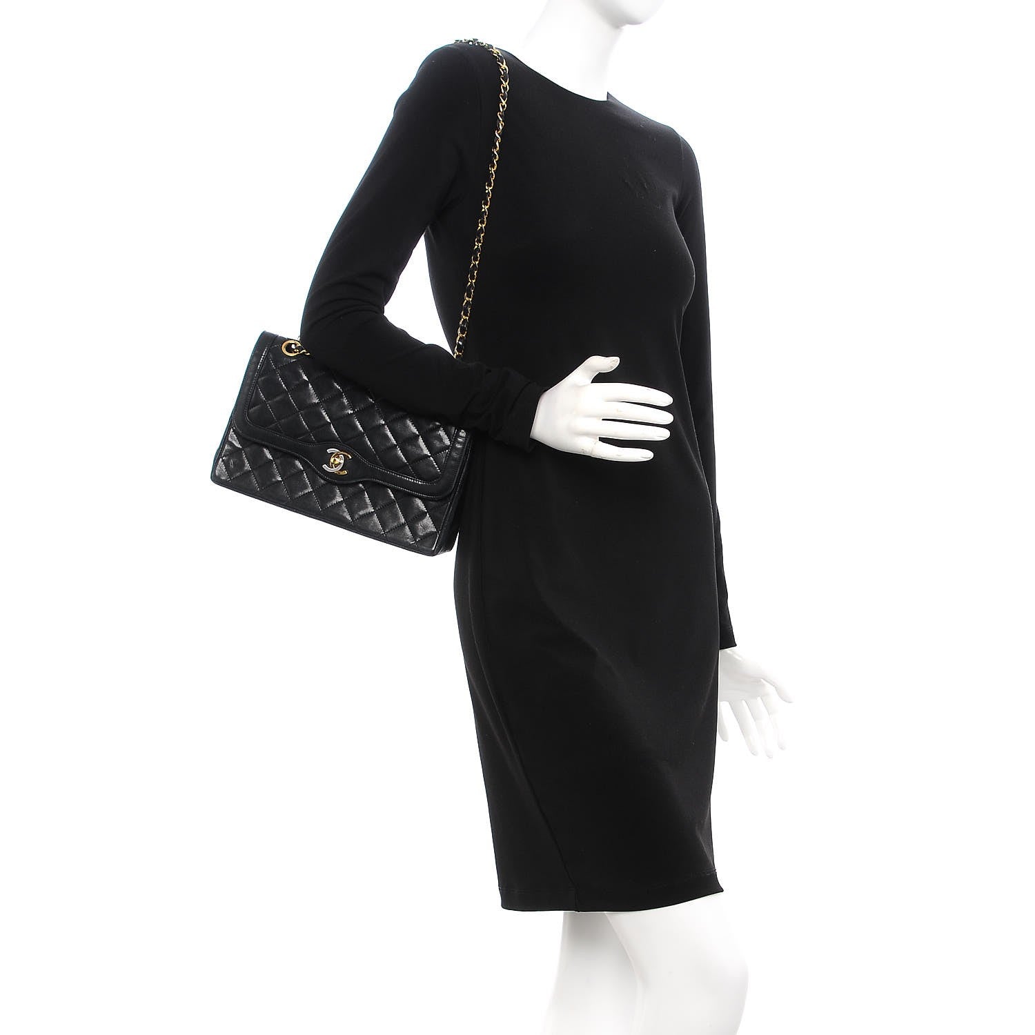Chanel Lambskin Quilted Medium Double Flap Black 2 of 21