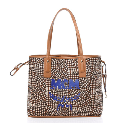 MCM Visetos Medium Liz Reversible Shopper Tote Cognac 2 of 12