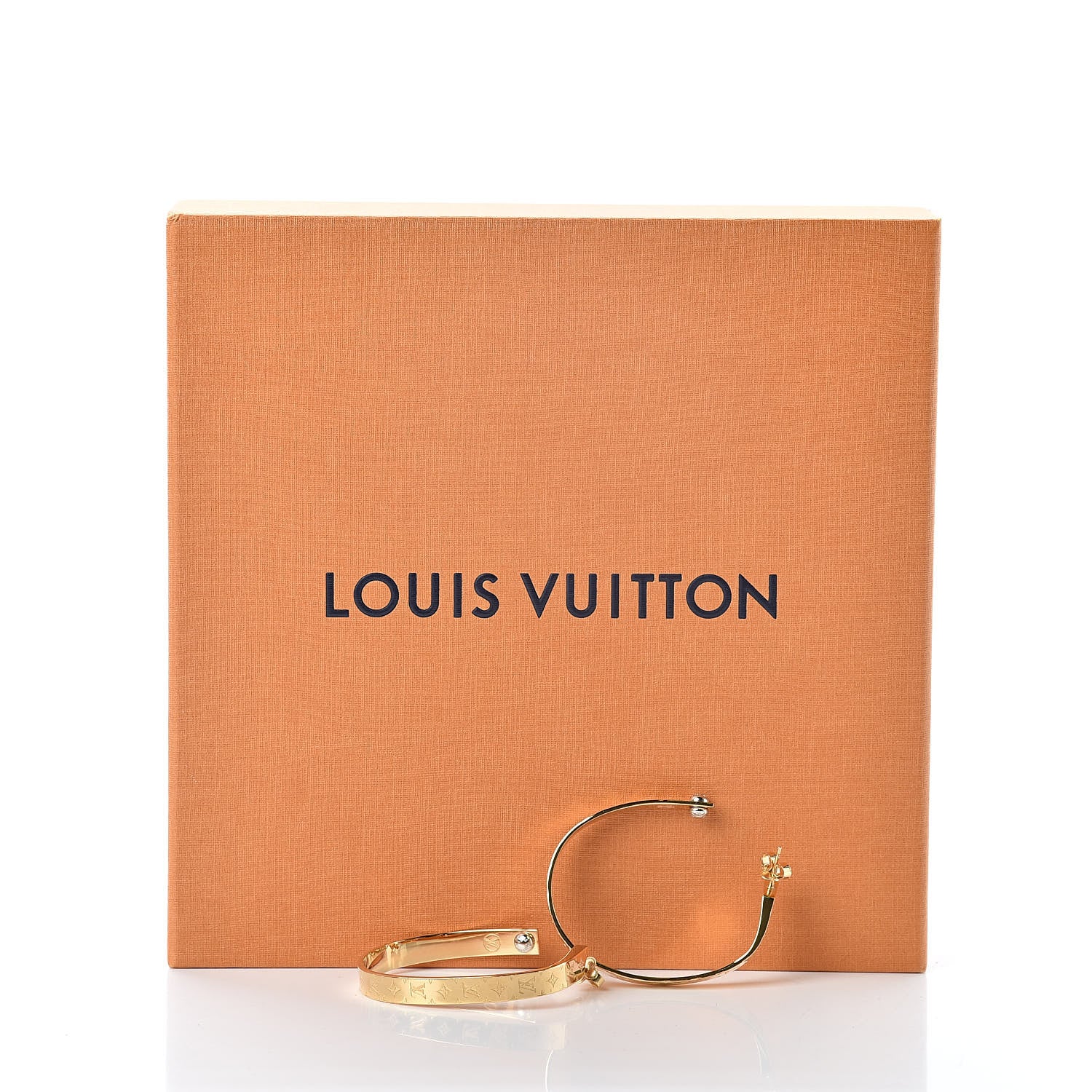 Louis Vuitton Nanogram Hoop Earrings Gold 7 of 7