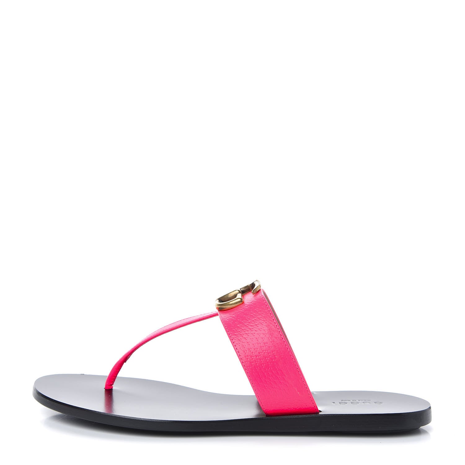 Gucci Calfskin GG Marmont Thong Sandals 37 Fuxia Fluo 1 of 8