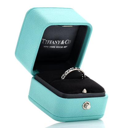 Tiffany 18K White Gold Narrow T True Band Ring 60 9 5 of 5