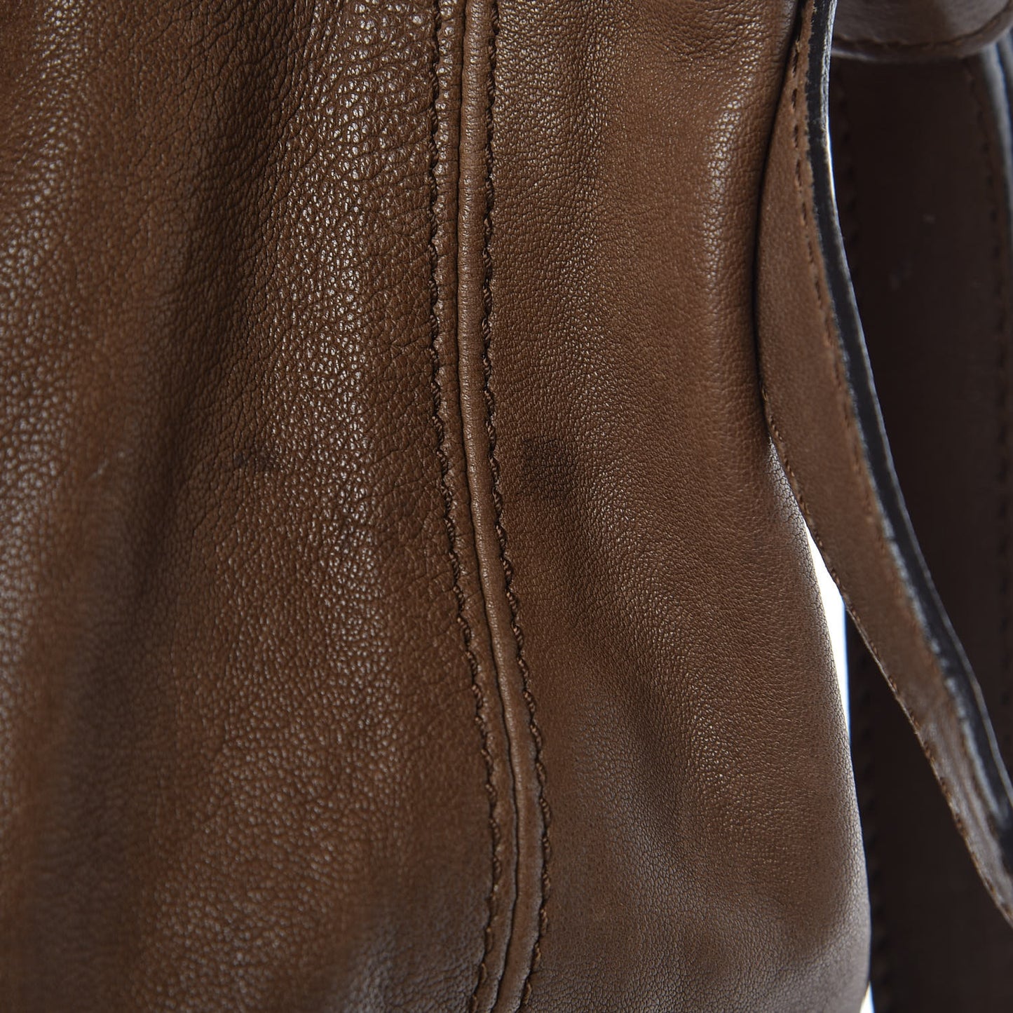 Calfskin Shoulder Tote Bag Brown