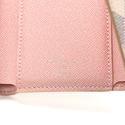 Louis Vuitton Damier Azur Victorine Wallet Rose Ballerine 6 of 11