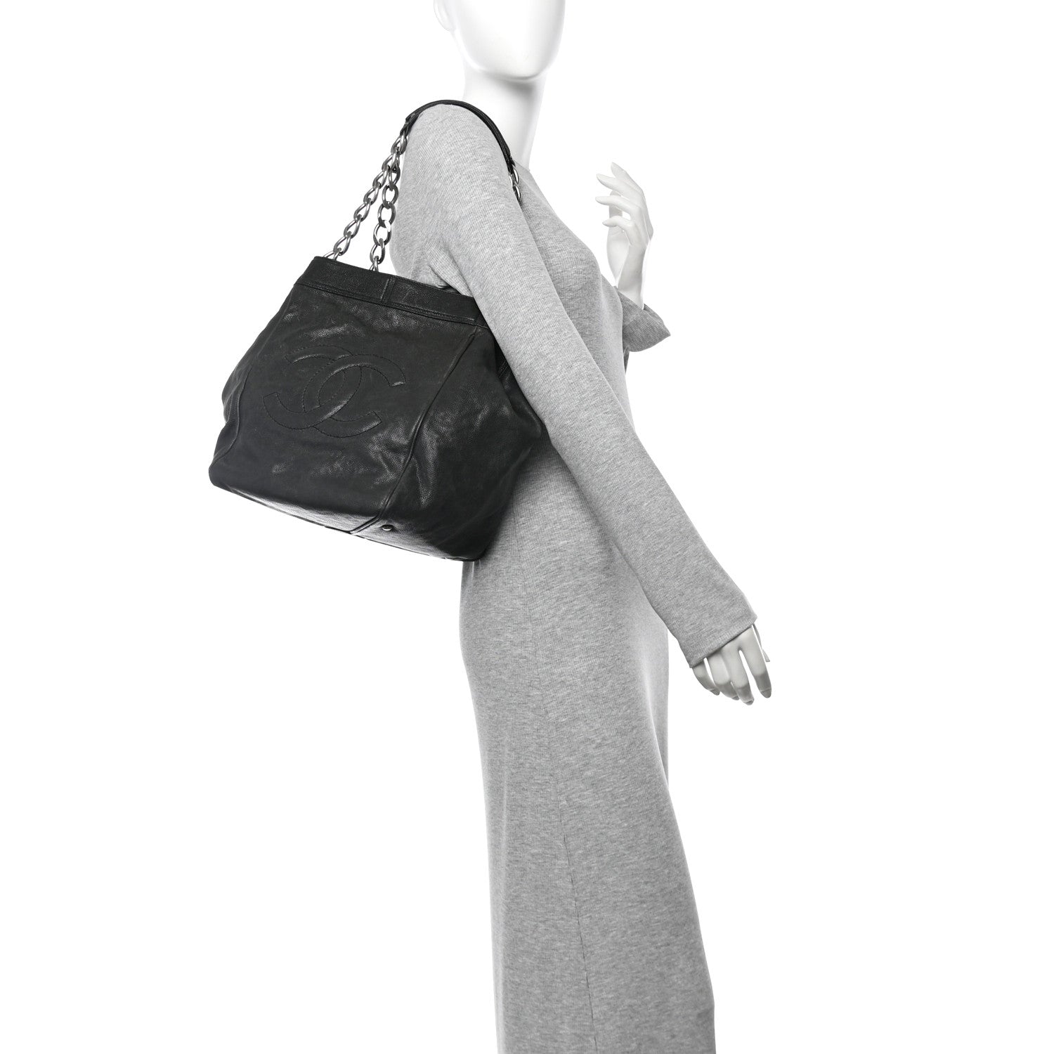 Chanel Caviar CC Shoulder Bag Black 2 of 12