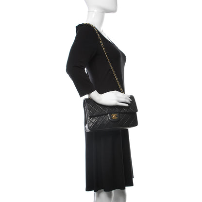 Chanel Lambskin Quilted Medium Double Flap Black 2 of 16