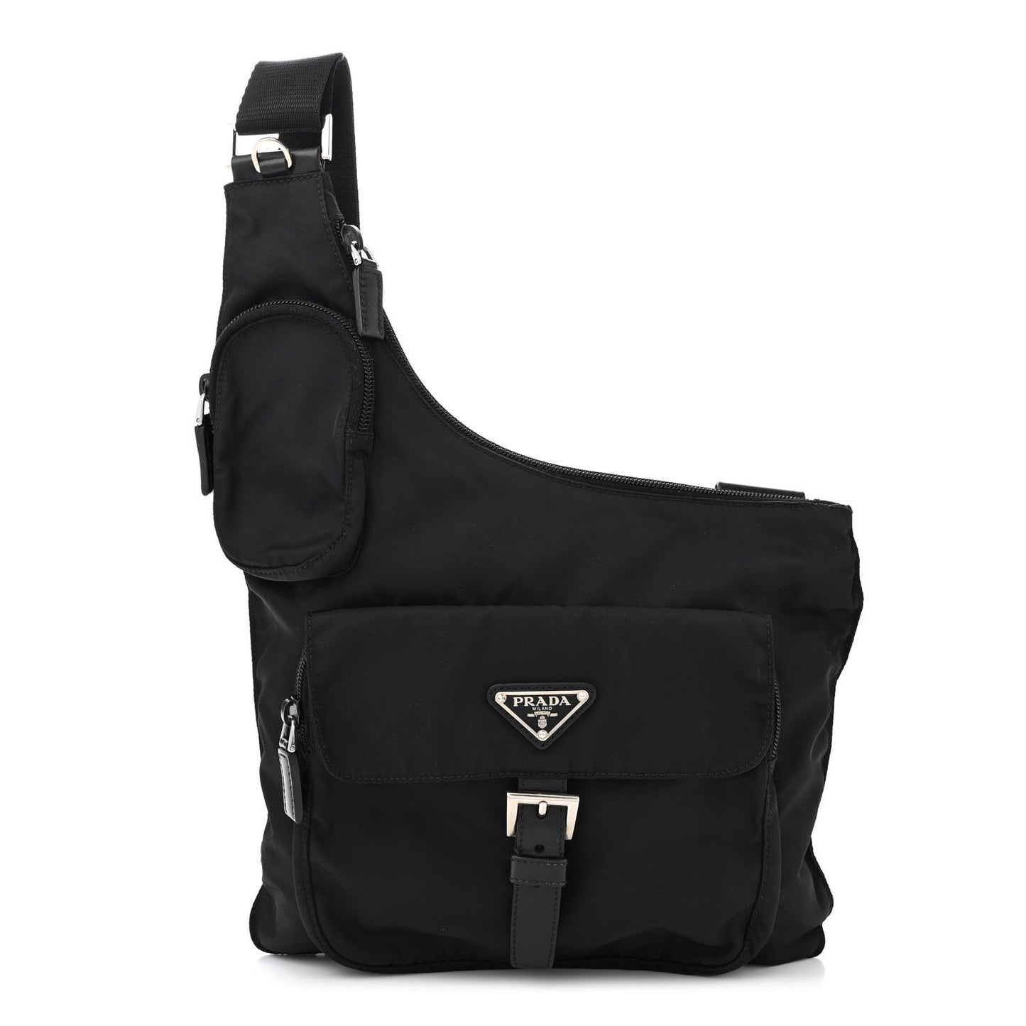 Nylon Vela Sling Messenger Bag Black