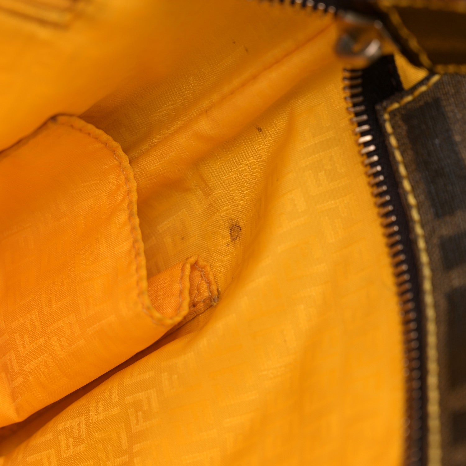 Fendi Zucca Spalmati Small Roll Tote Tobacco Yellow 12 of 18