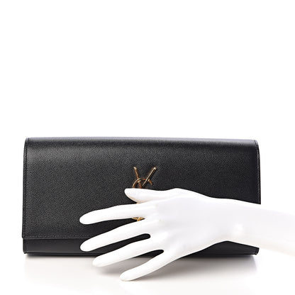 Saint Laurent Grain De Poudre Monogram Cassandre Clutch Black 2 of 7