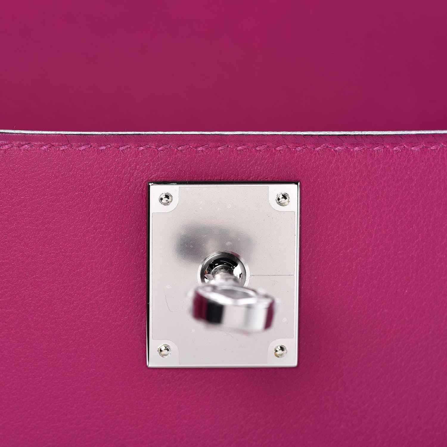 Hermes Swift Kelly Cut Clutch Pochette Rose Pourpre 10 of 22