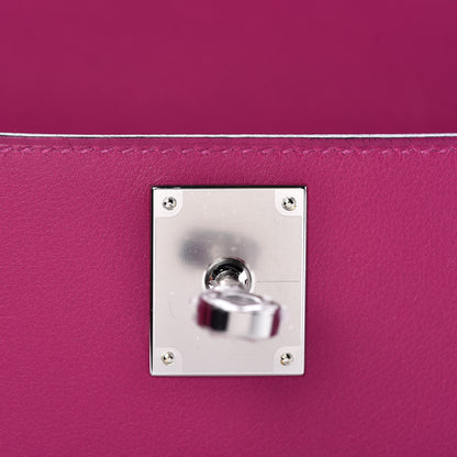Hermes Swift Kelly Cut Clutch Pochette Rose Pourpre 10 of 22