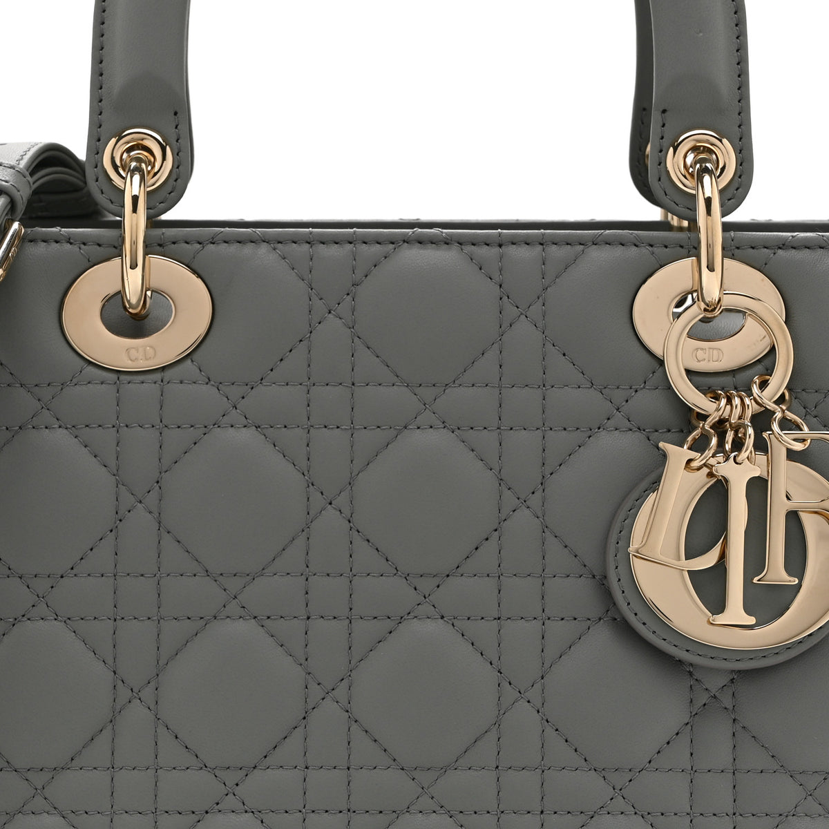 Lambskin Cannage Medium Lady Dior Grey