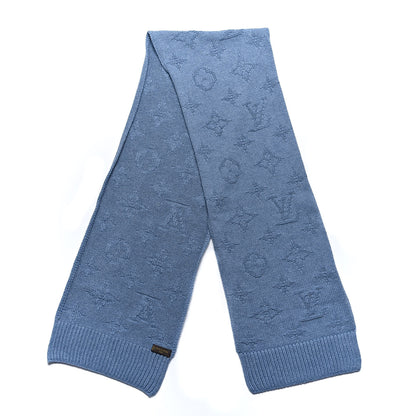 Louis Vuitton Cashmere Monogram Scarf Blue 3 of 4